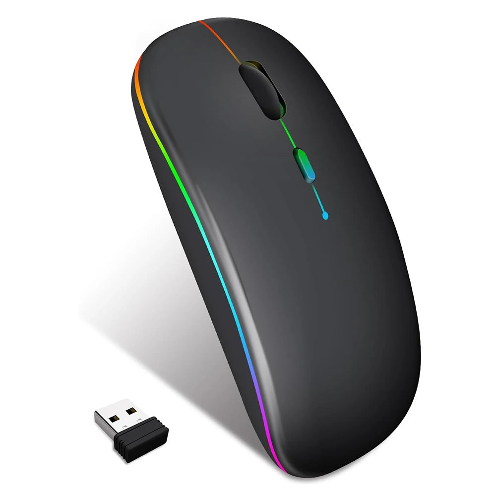 Dual Mode Bluetooth-Compatible 2.4G Wireless Mouse Type-C Rechargeable Silent Wireless Mouse Backlight Mice for Tablet Laptop PC